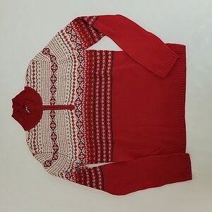 Tommy Hilfiger 1/4 zip wool blend sweater women's sz small. red white